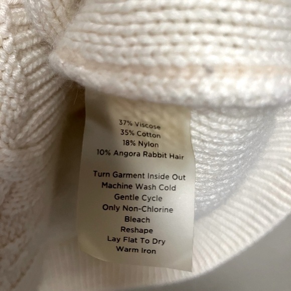 Talbots Sweater Women’s Plus 2X Petite 10%‎ Angora Cream Cozy Cable Knit - Picture 8 of 9